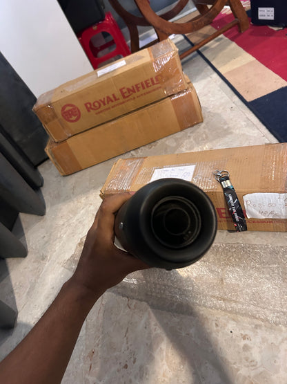 Royal Enfield 1990727 Black Tapered Silencer-IN — OEM Black Exhaust for Classic UCE