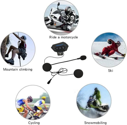 BT12 On-Ear Helmet Wireless Dual Earphone Bluetooth Calling and Music with Mic, (Support iOS & Andriod) Headset Compatible with Almost All Kinds of Helmets