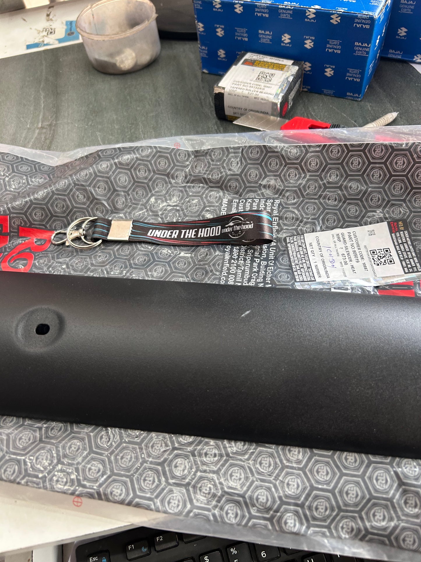 Royal Enfield 805019 Silencer Guard – Heat Resistant Black  Thunderbird X 350 / 500 BS4 – Genuine OEM Exhaust Shield