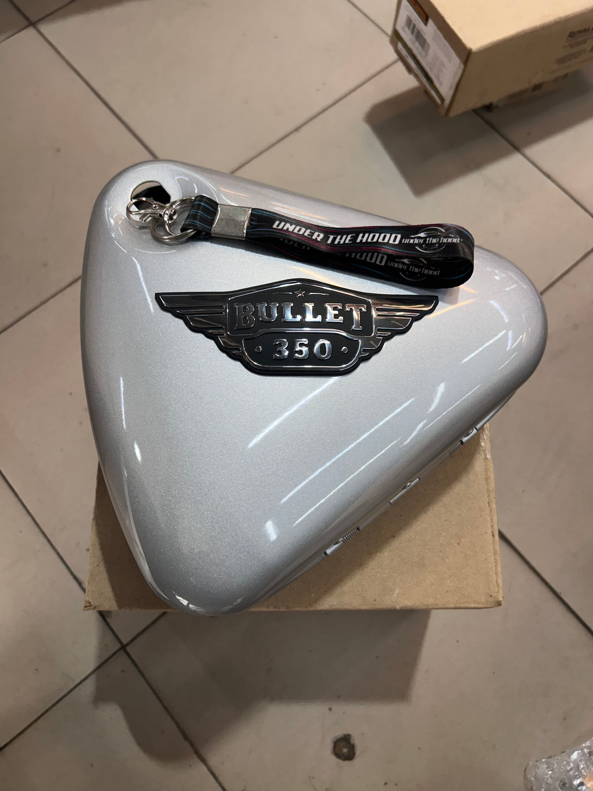 Royal Enfield Bullet 350 ES Silver Riveted Electrical Toolbox with Sticker 850109
