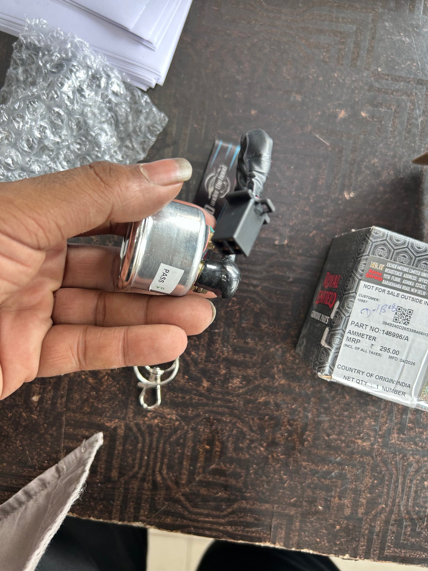 Royal Enfield Bullet Machismo Self-Start 8A Ammeter – 146996/A