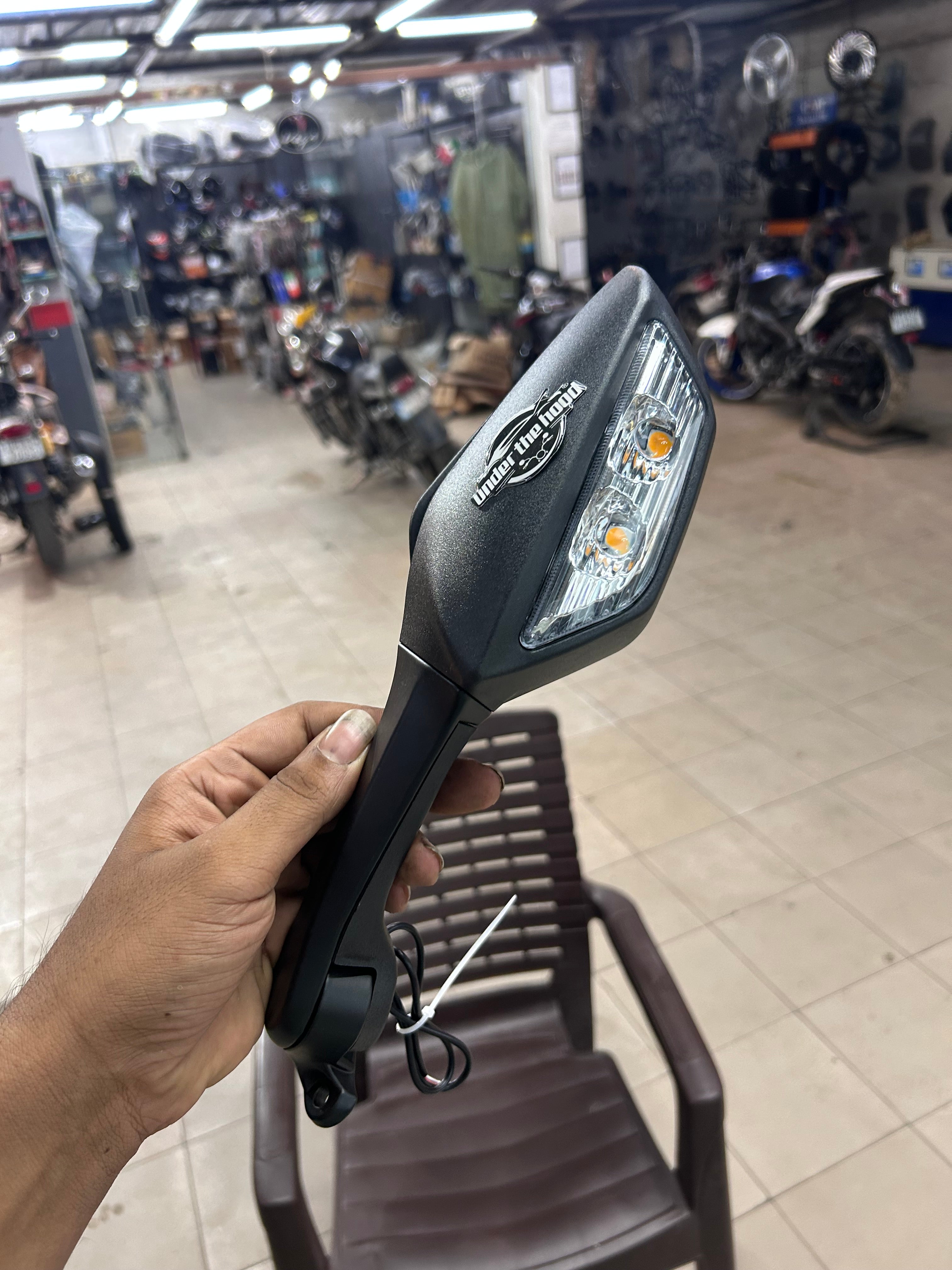 ZX6R MIRROR FOR R15 Rear View Side Mirror With Turn Signal Led