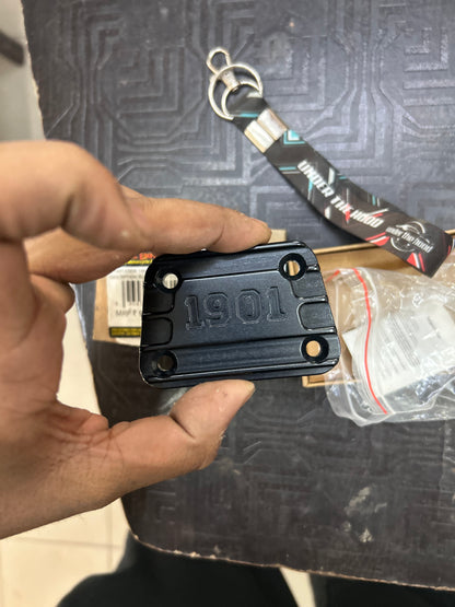 Royal Enfield 1990615 Black Tappet Cover — OEM Machined Aluminium Inspection Cover for UCE Models