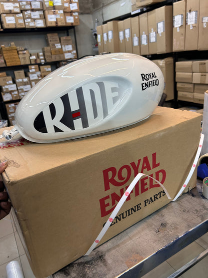 Royal Enfield Fuel Tank Assembly with Sticker White RAK01768/A for Hunter 350 Dapper