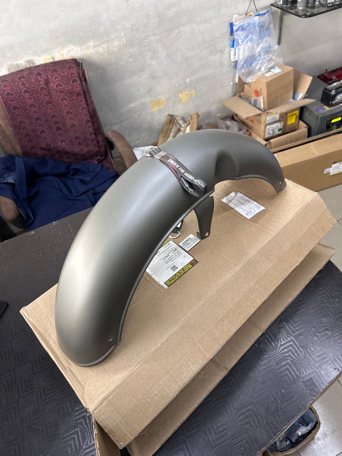 Genuine Royal Enfield Front Mudguard Assembly (Front Fender) – Gun Grey Matt for Classic 350 Reborn – RAG00139/A