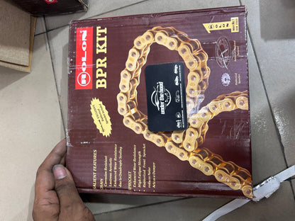 Rolon HPORC 389 Brass O-Ring Chain & Sprocket Kit for Royal Enfield Meteor 350 / Classic 350 Reborn / Hunter 350 – 15T/42T, 520, 104L – HPORC 389
