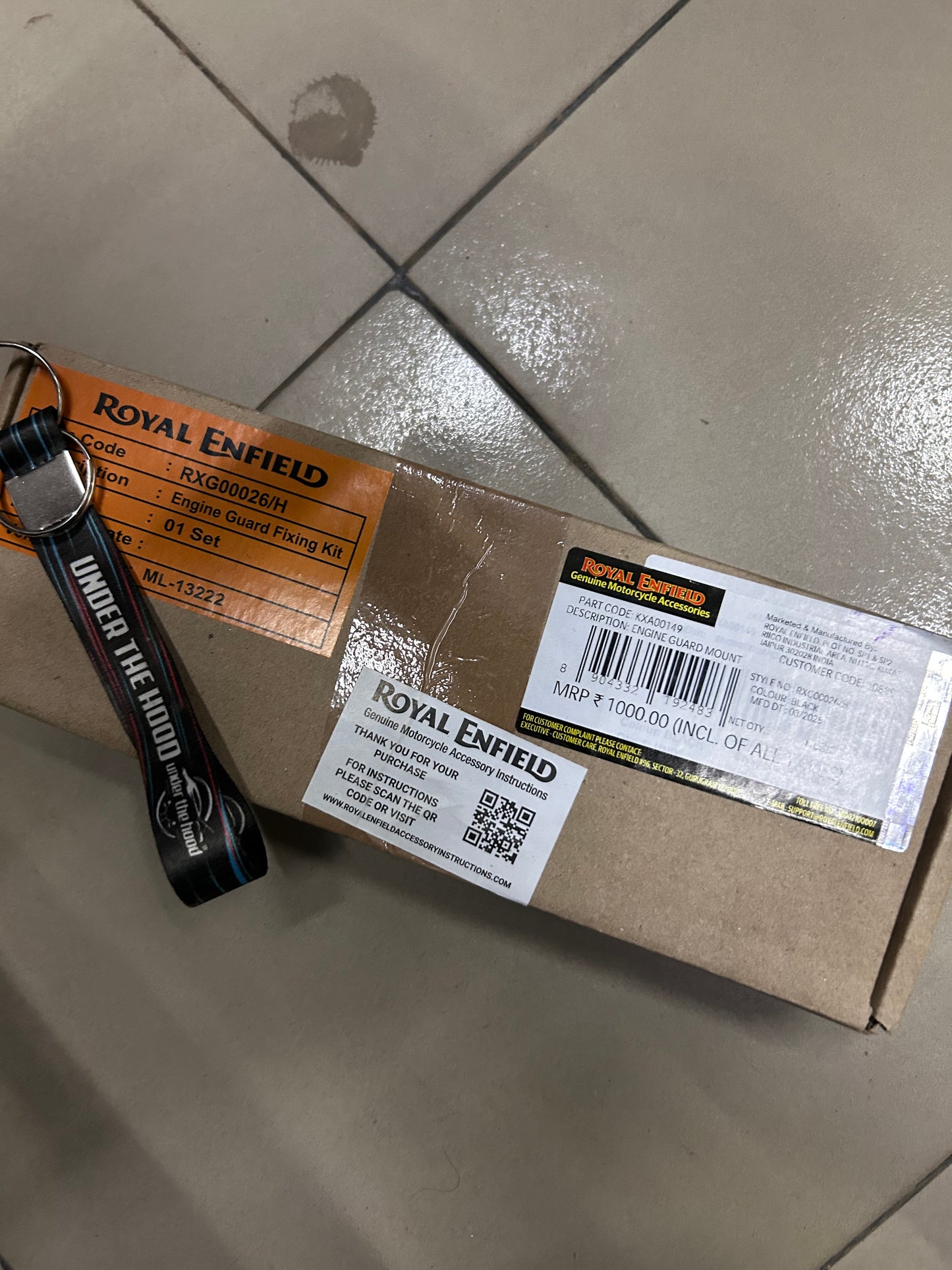 Royal Enfield Engine Guard Mount Kit KXA00149 — Genuine RE Breakaway Mount for Meteor / Classic / Bullet 350