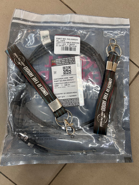 Royal Enfield Throttle Cable Assembly (OEM Accelerator Cable) – Interceptor 650 + Continental GT 650 (BS6/BSVI) – RAL00652/D