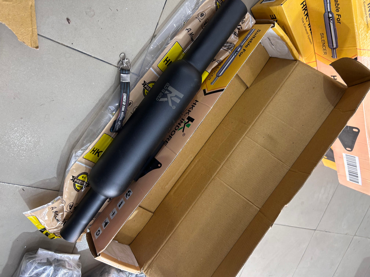 HKK Indore HKM4 Black Silencer for Royal Enfield Classic 350 Reborn J-Series
