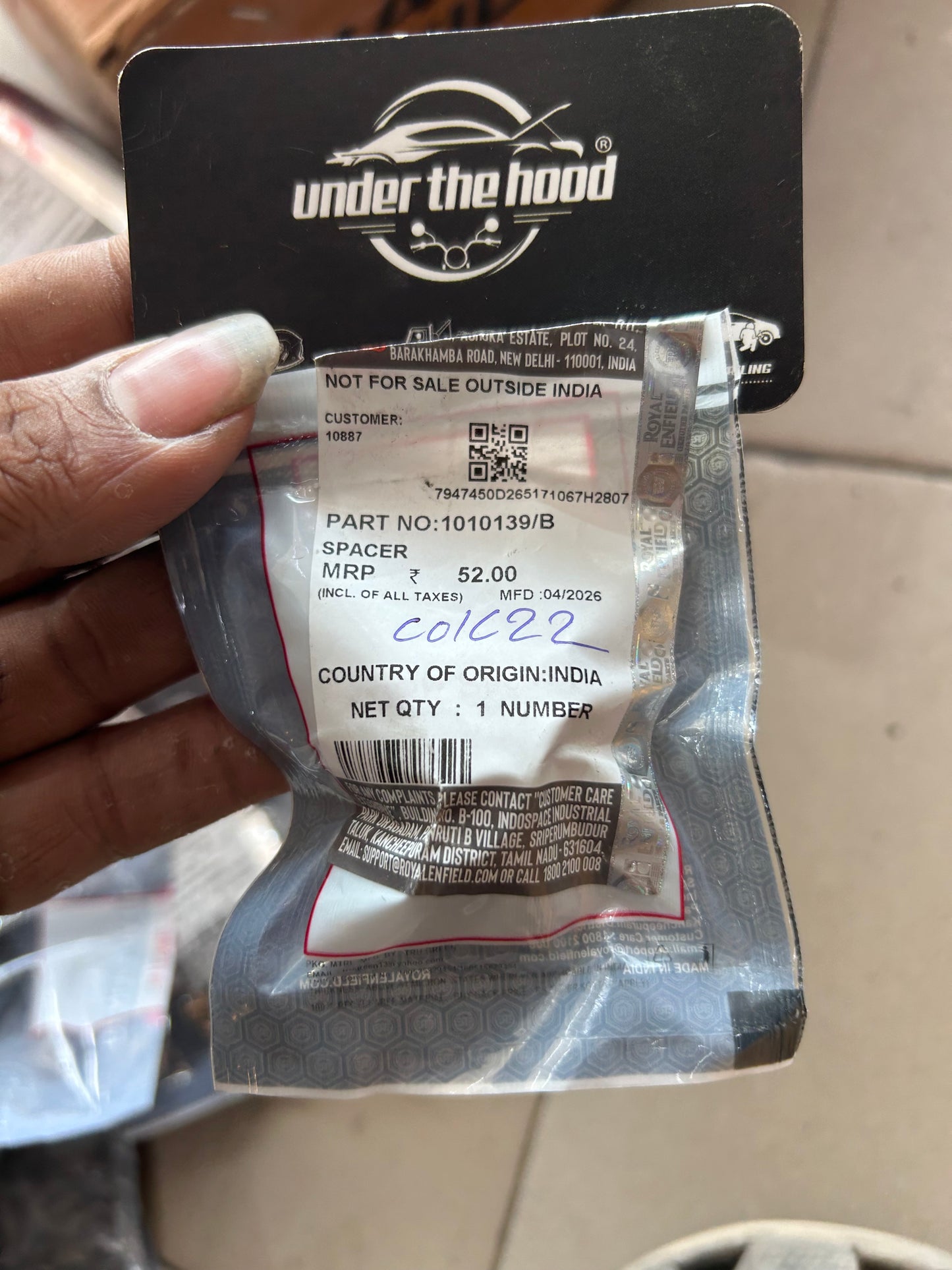 Royal Enfield 1010139/B – Spacer Speedodrive (Front Wheel Speedometer Drive Spacer) for Bullet 500 Euro 4, Classic 500 Euro 4 & Bullet Trials 500 Euro 4 | Genuine OEM