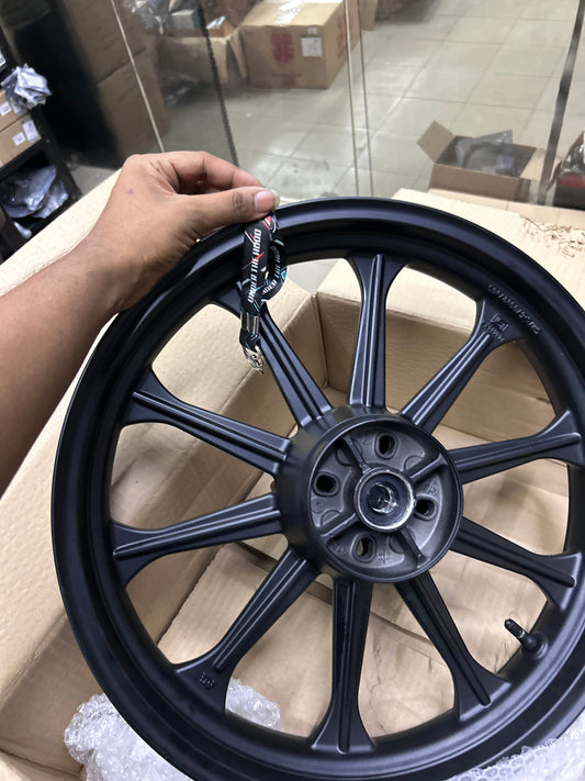 Royal Enfield RAT00463/A – OEM Rear Black Alloy Wheel with Bearings & Valve for Classic 350 Reborn & New Bullet 350 (Spoke to Alloy Upgrade / Replacement)