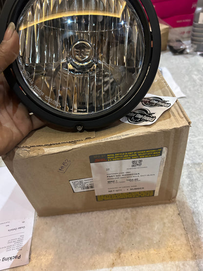 Royal Enfield Headlamp Assembly with Bulb – Matte Black – Classic 350 Reborn (J-Series, BS6) – Part No. RAN00314/A