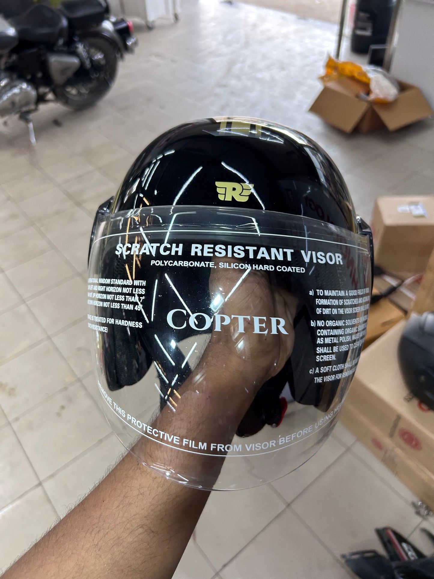 Royal Enfield Copter Helmet – LTR Edition (Live to Ride, Red & Black, XL – 62cm) | DOT & ISI Certified Open-Face Helmet
