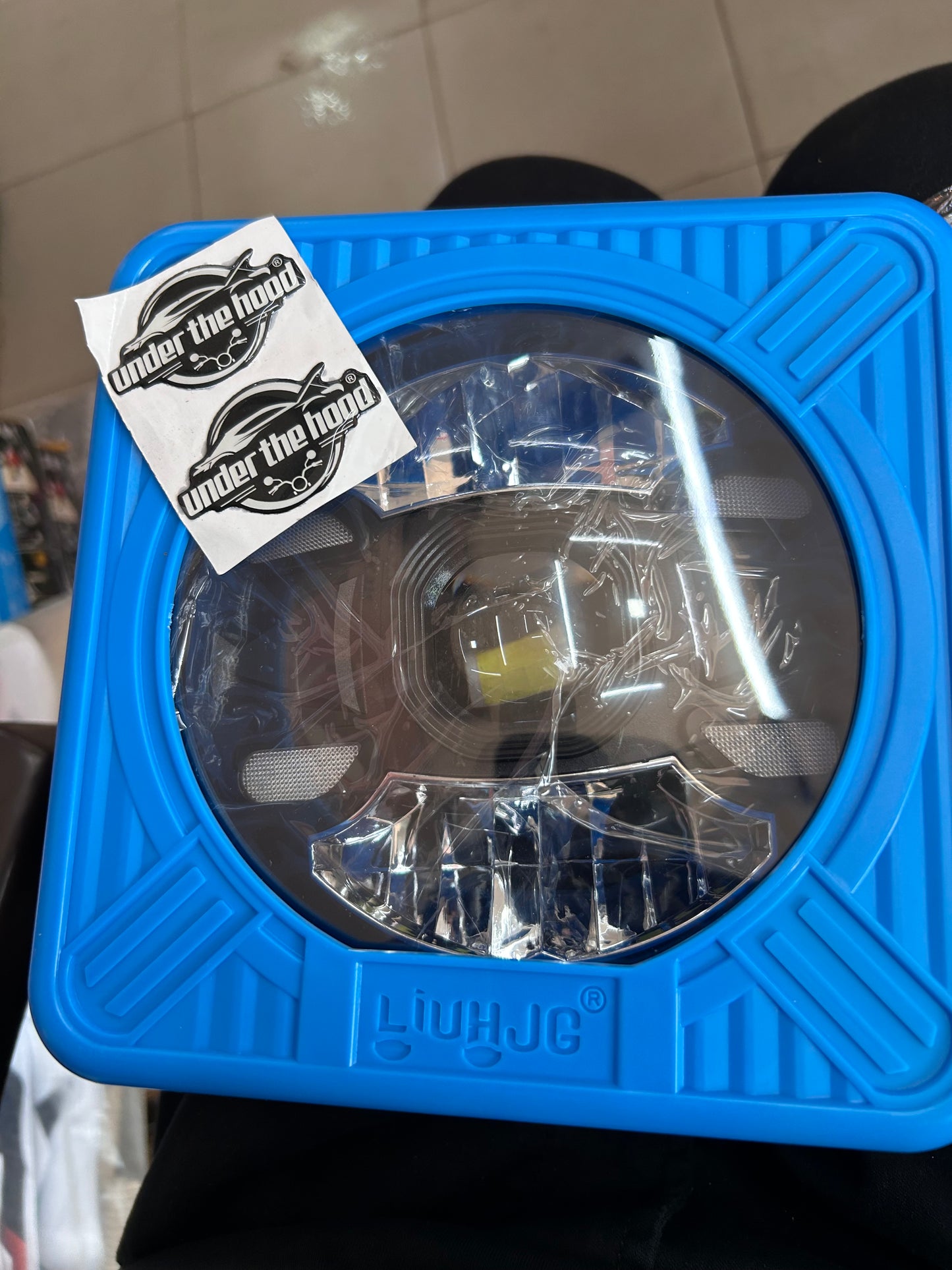 LIU HJG 7 Inch Round LED Headlight with Amber/White DRL + Turn Indicator – Royal Enfield / Himalayan / Classic / Bullet & Thar – 12V–80V – H4 Plug