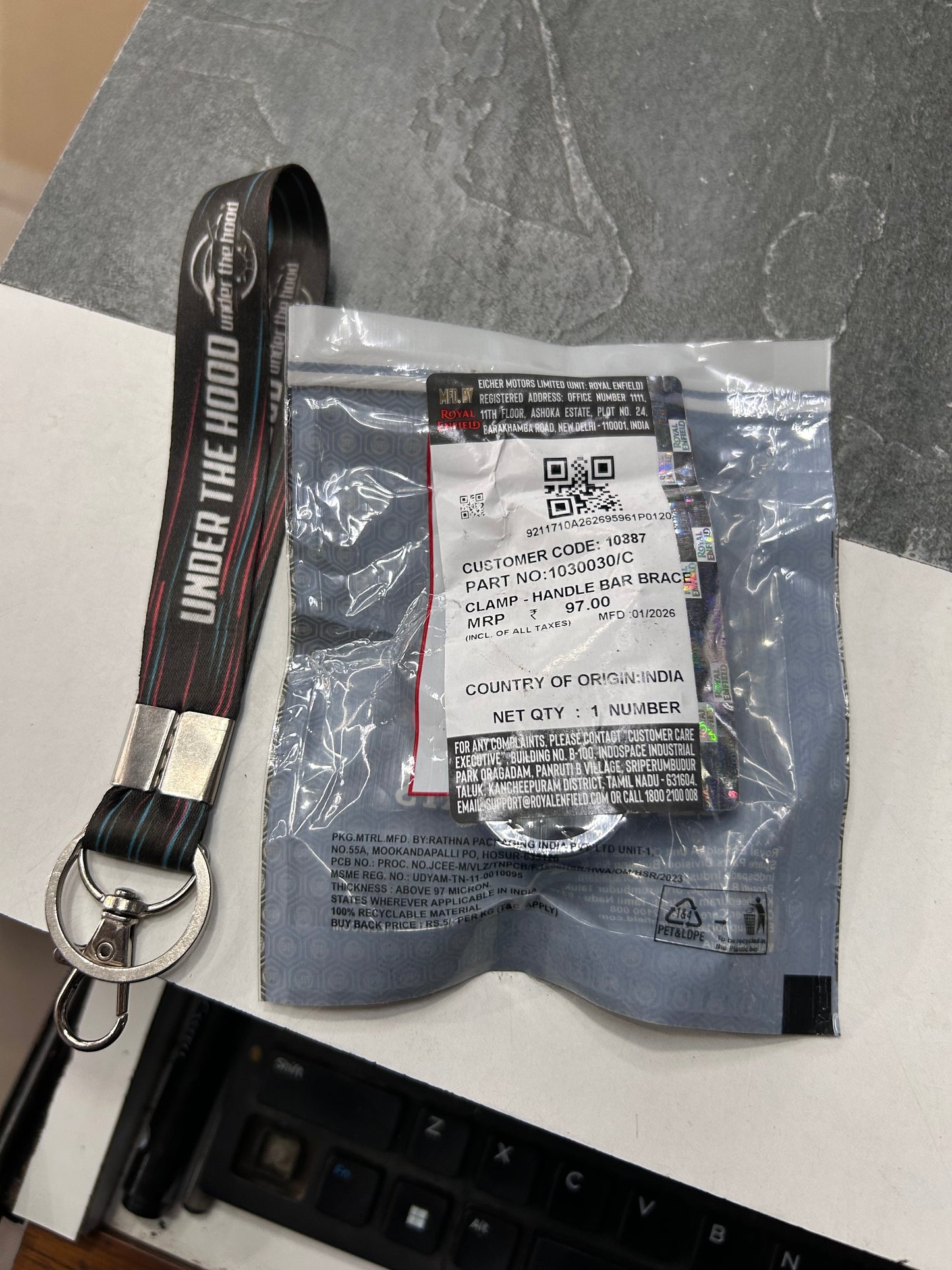 Royal Enfield 1030030/C Clamp – Genuine Handle Bar Brace Mount for Interceptor 650 2 Pcs