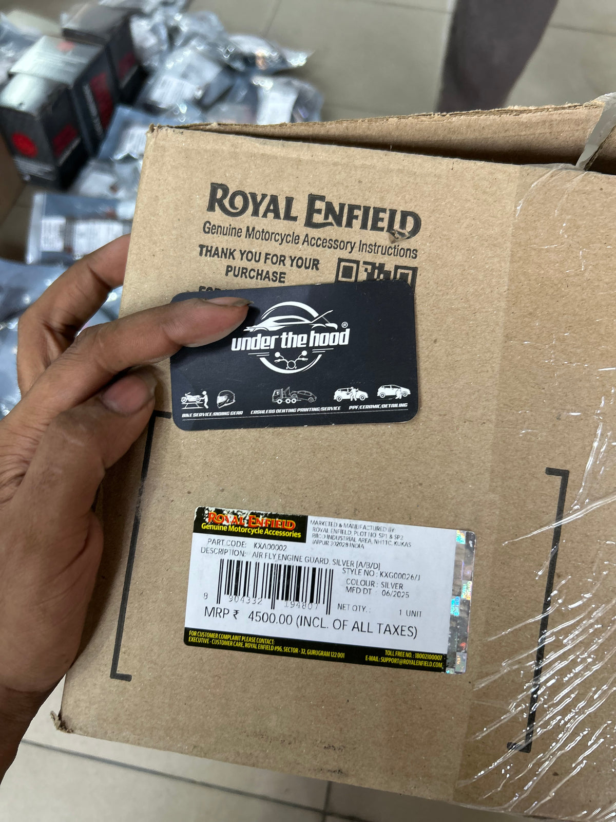Royal Enfield Silver Airfly Engine Guard KXA00002 — Genuine RE Accessory for Meteor 350 / Classic 350 / Bullet 350