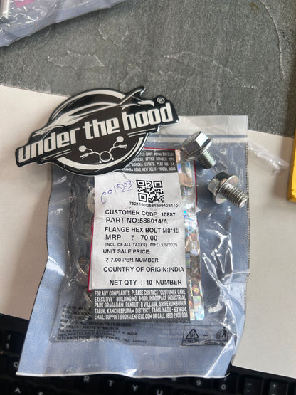 Royal Enfield 586014/A – Genuine Flange Hex Bolt M8×10 (OEM Bolt for Frame, Exhaust, Chain & Mudguard Mounting)