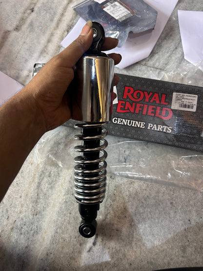 Royal Enfield RAR00108/D – OEM Rear Shock Absorber Chrome (Single) for Classic 350 Reborn & New Bullet 350 J-Series