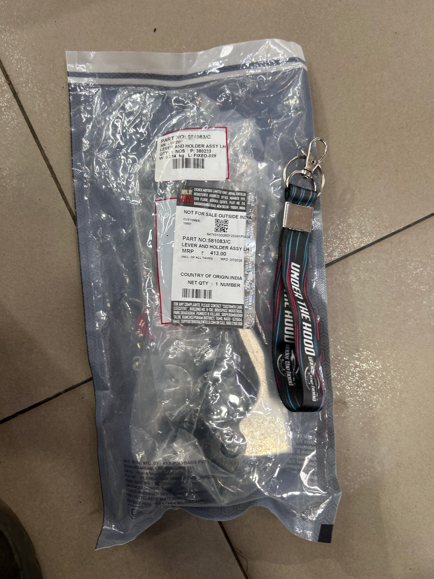 Royal Enfield 581083 – Clutch Lever & Holder Assembly LH for Classic 350/500 UCE, Thunderbird 350/500, Bullet 500 & Himalayan 411 – Genuine OEM