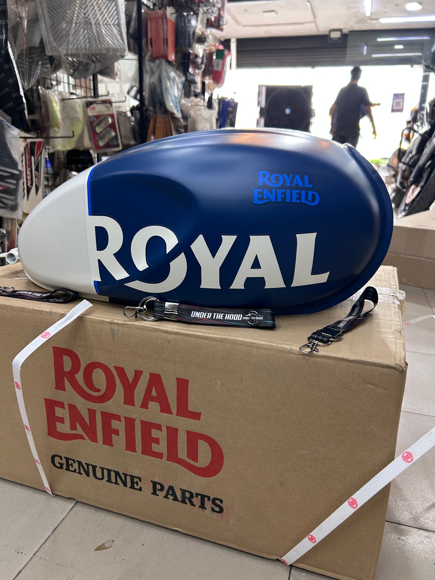 Royal Enfield Fuel Tank Assembly with Sticker Blue RAK01772/A for Hunter 350 Rebel Blue