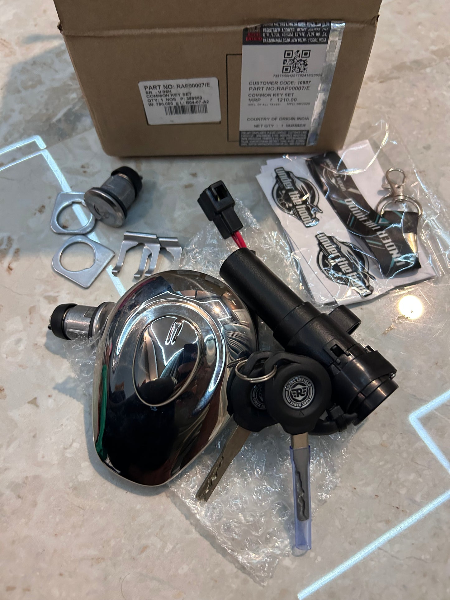 Royal Enfield RAP00007/E – Common Key Set (OEM Lock Kit) – Classic 350 Reborn & Bullet 350 J-Series