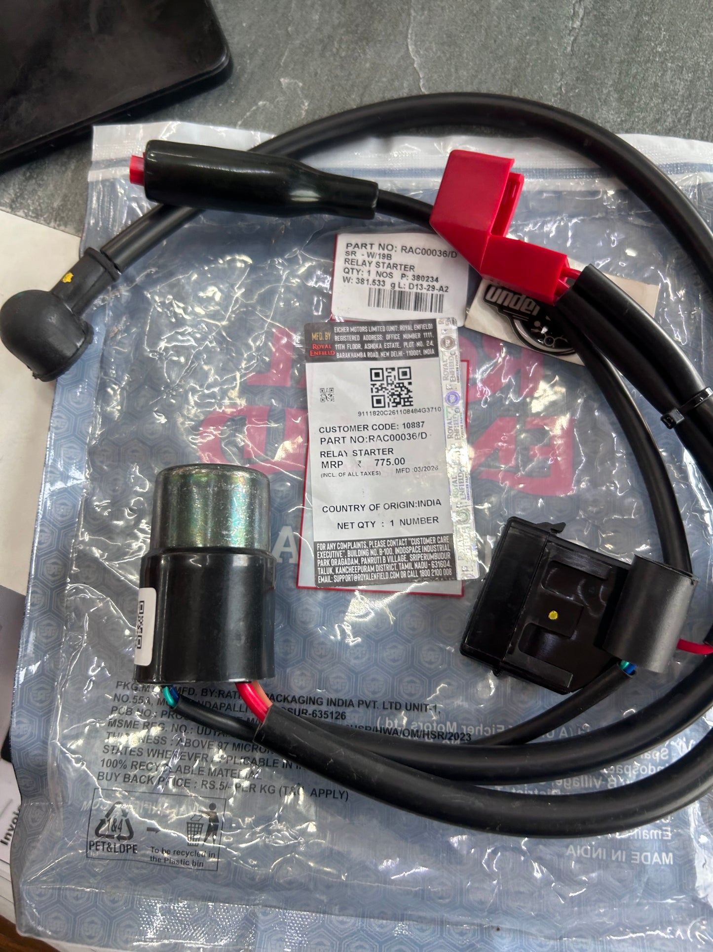 Royal Enfield Starter Relay – RAC00036/D (BS4 Models) | Genuine OE Replacement
