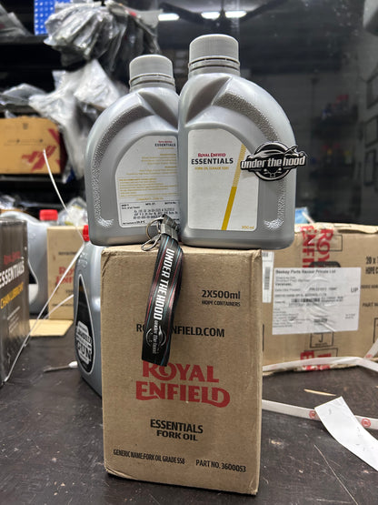 Royal Enfield 3600053 – Essentials Front Fork Oil Grade SS8 (500ml) for Classic, Bullet, Meteor, Himalayan & 650 Twins
