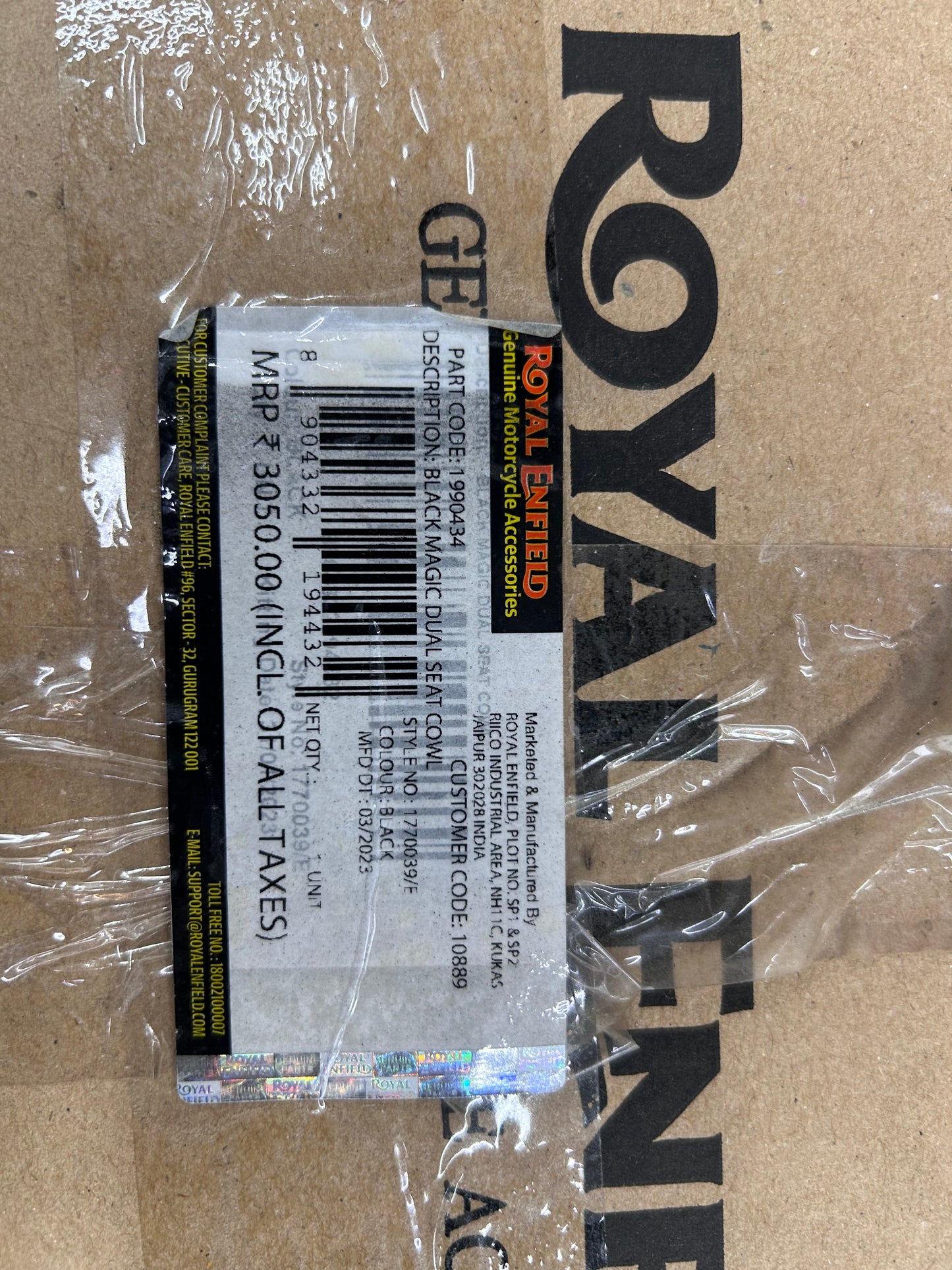 Royal Enfield GT 650 Dual Seat Cowl – Black Magic Finish (1990434)