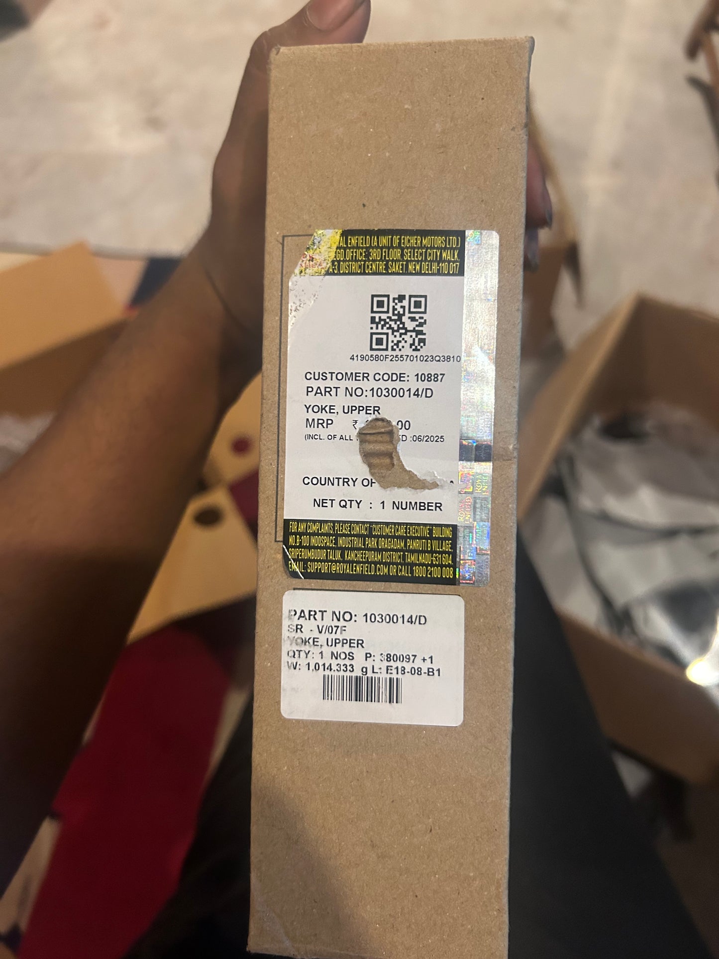 Royal Enfield 1030014/D – Upper Yoke (Top Clamp) for Interceptor 650