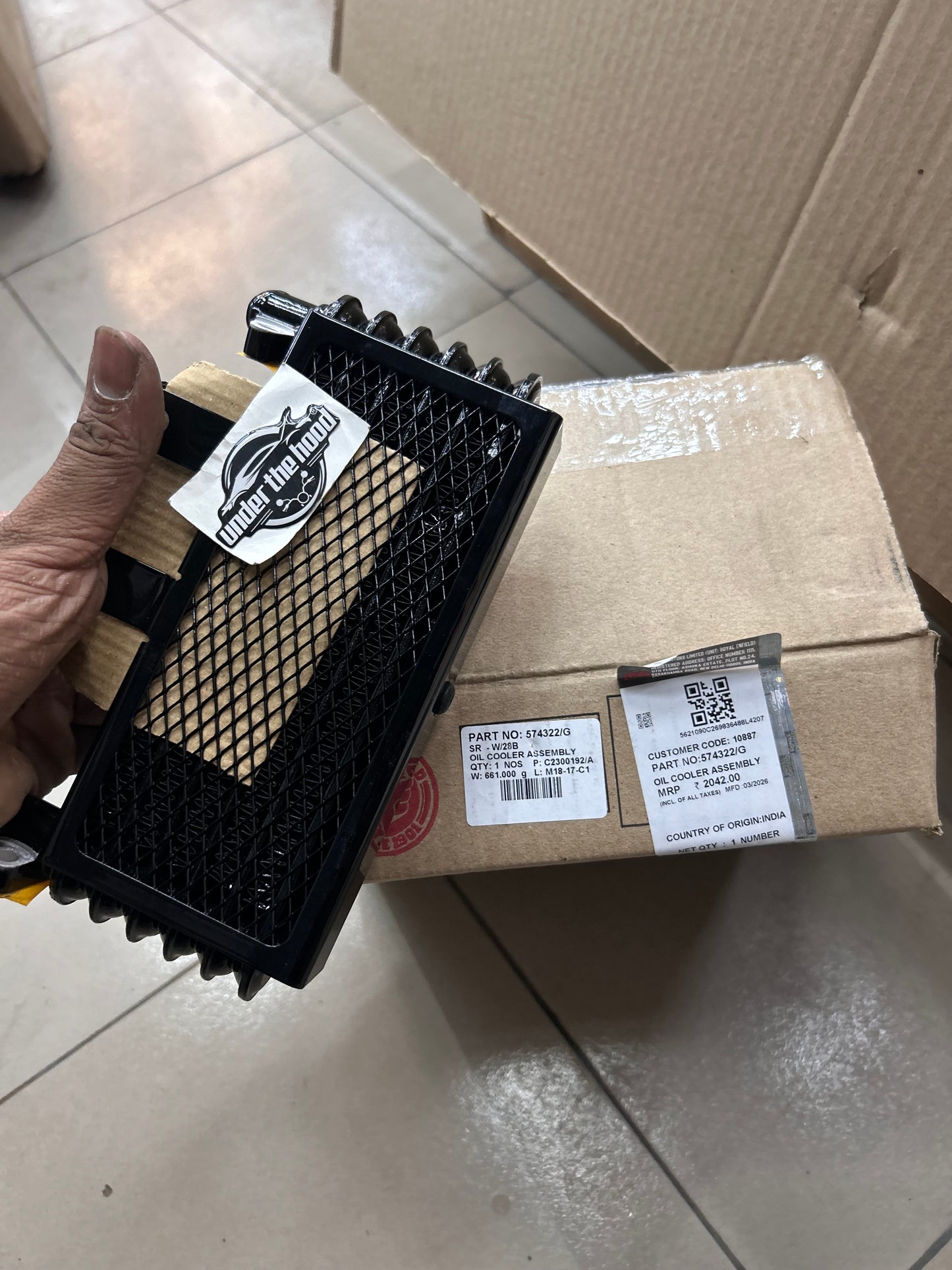 Royal Enfield Oil Cooler Assembly — Himalayan 411 (Euro 4 / BS6) & Scram 411 — 574322