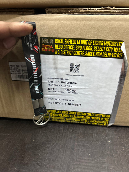 Royal Enfield Alloy Wheel Set (Front RAJ00447/A + Rear RAT00463/A) – OEM Black Alloy Wheels with Bearings & Valve for Classic 350 Reborn & New Bullet 350 (Spoke to Alloy Upgrade)