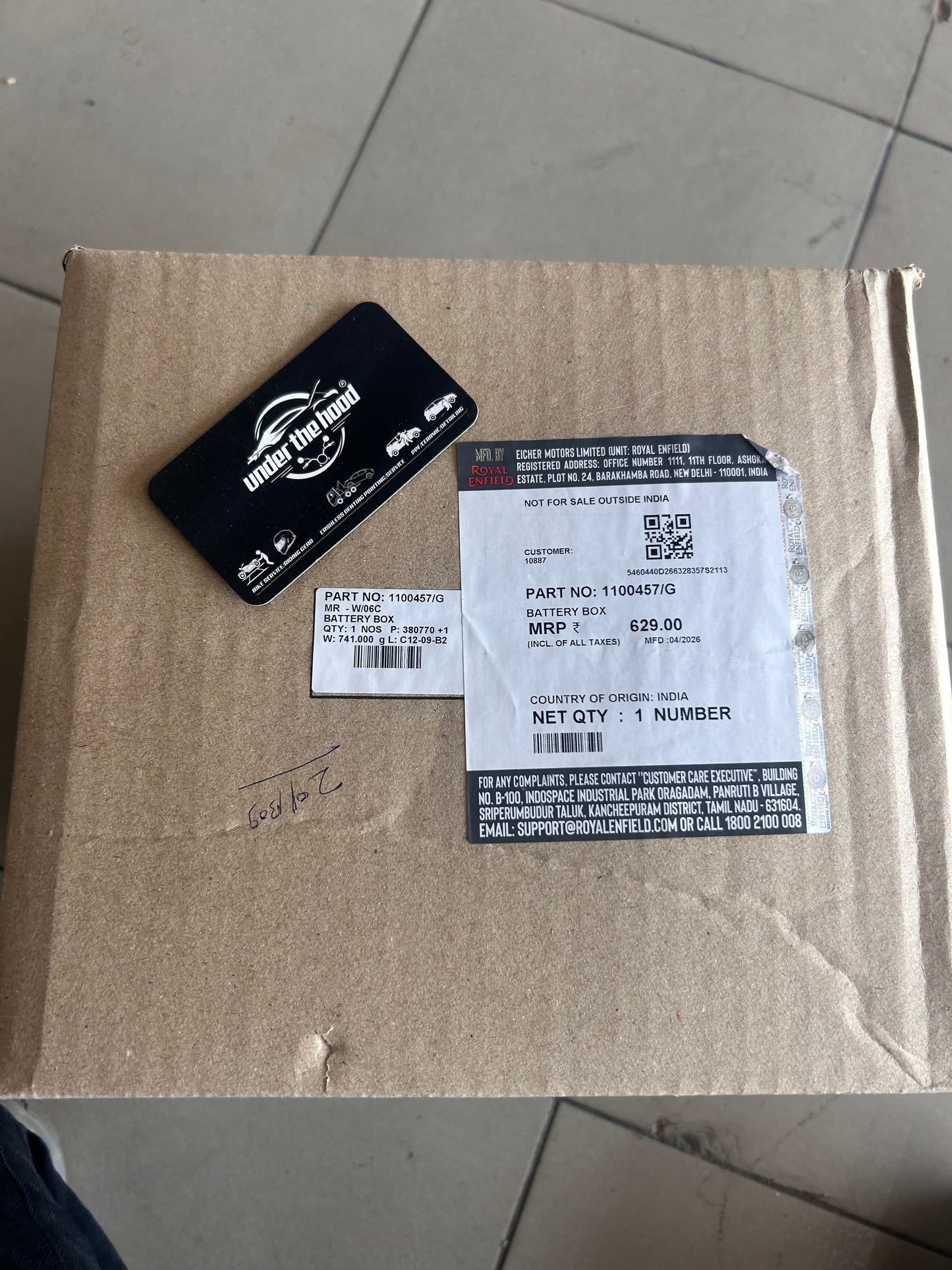 Royal Enfield Battery Box (Battery Case) for Classic 350 Reborn & New Bullet 350 | 1100457/G | Genuine OEM