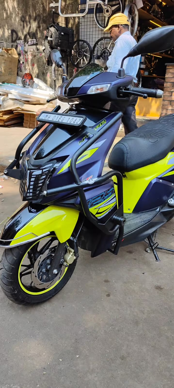 Heavy Crash Guard for TVS Ntorq | Stainless Steel | Black Powder-Coated | BS Auto