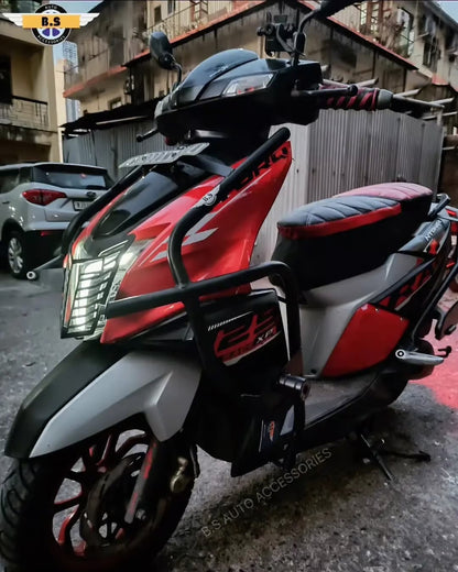 Heavy Crash Guard for TVS Ntorq | Stainless Steel | Black Powder-Coated | BS Auto