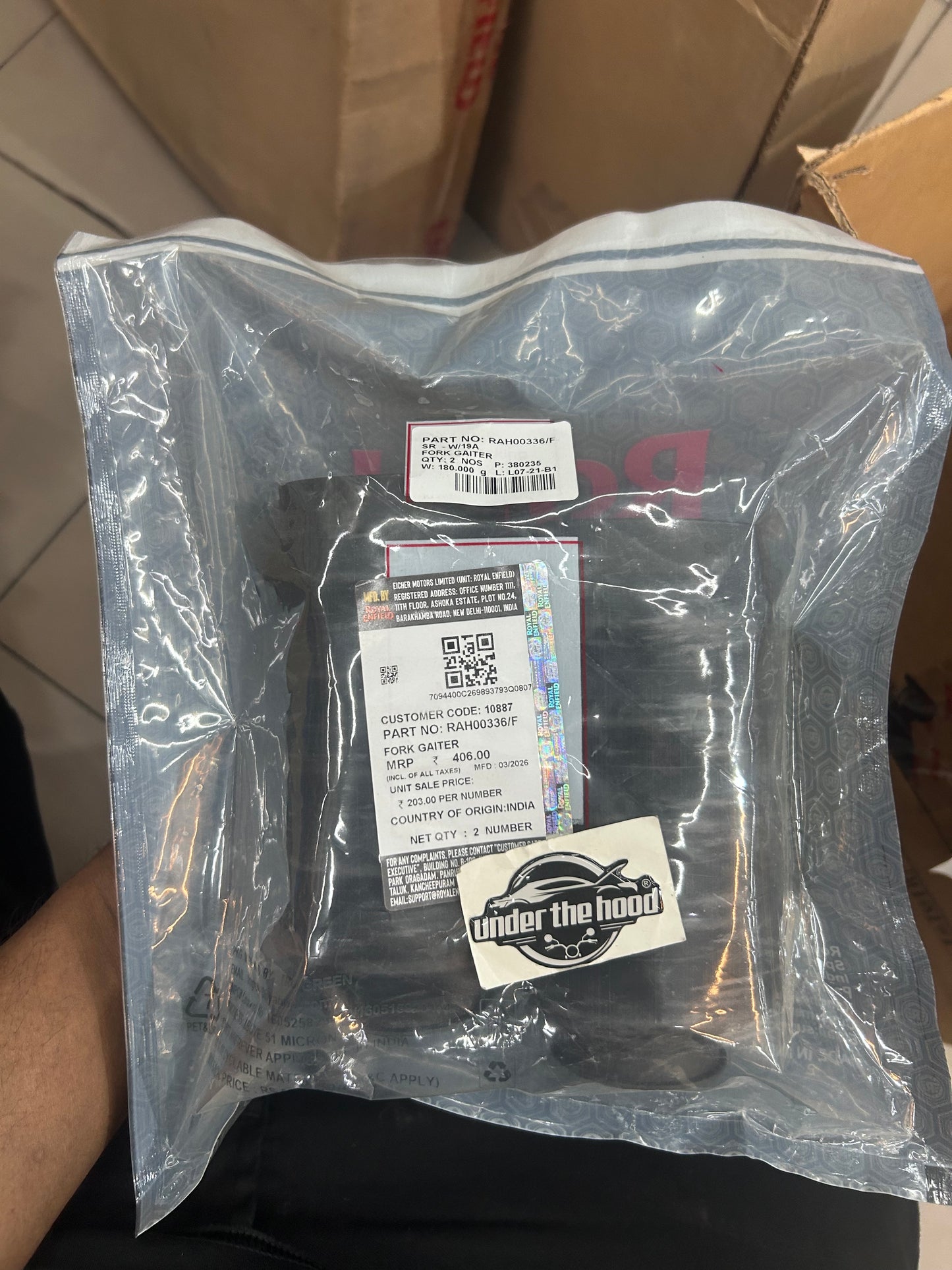 Royal Enfield RAH00336/C – Fork Gaiter / Fork Boot for Himalayan 450 & Guerrilla 450 (BS6) – Genuine OEM