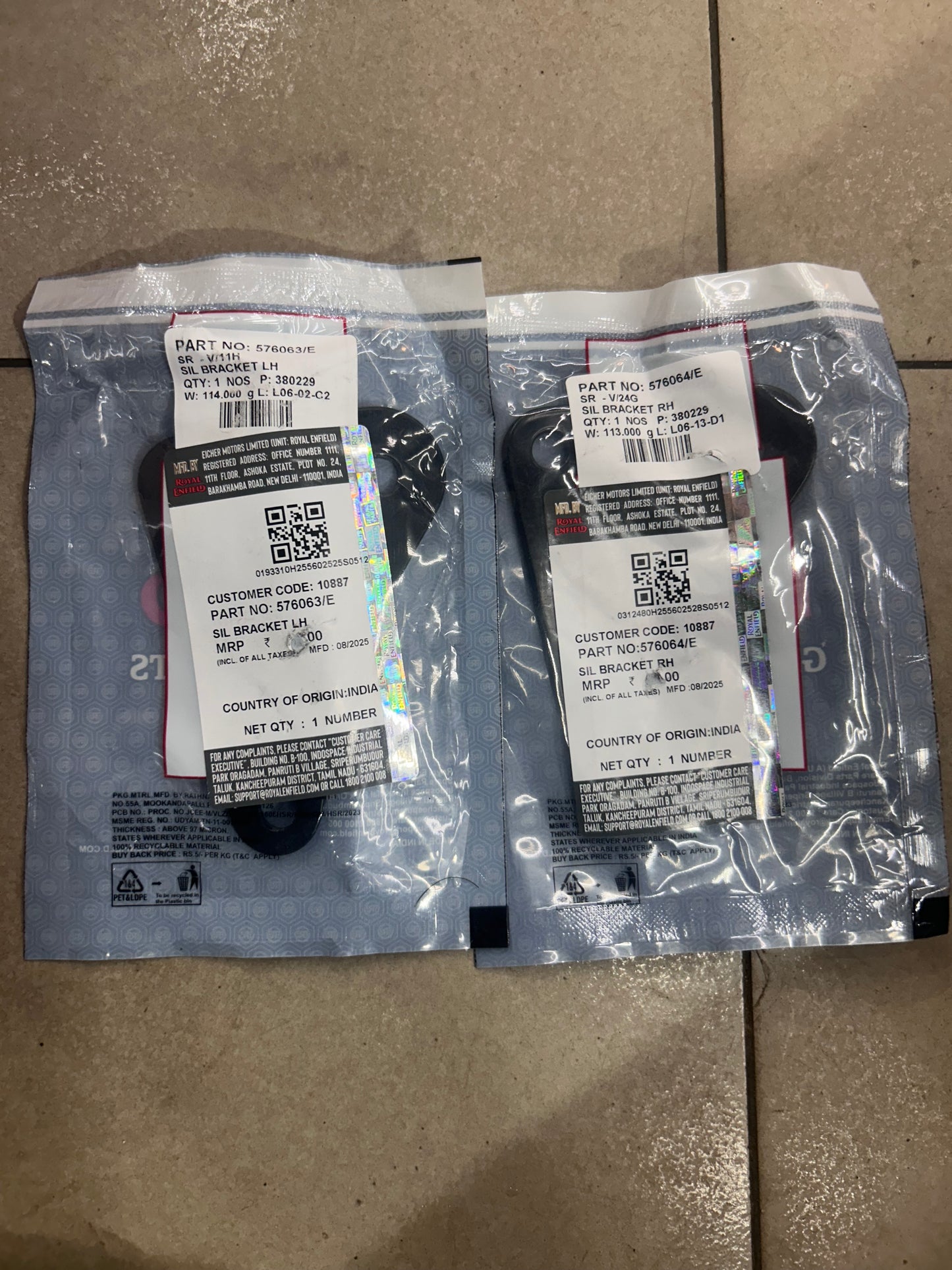 Royal Enfield 576063/E & 576064/E – SIL Bracket LH & RH | Interceptor 650, Continental GT 650 | Genuine Mounting Support