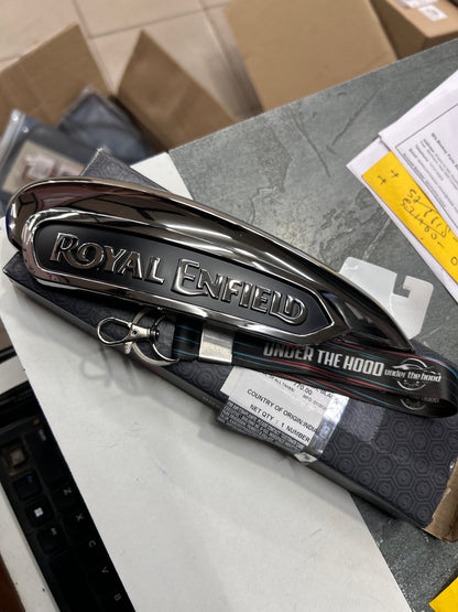 Royal Enfield Meteor 350 Genuine 3D Fuel Tank Badge – LH (Left) Black Chrome – RAK00609/A