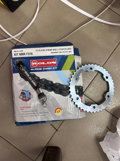 Rolon M-Ring Chain & Sprocket Kit KIT NMR F316 – Yamaha FZ V2 / V3 / V4 Rear Disc FI, FZS FI, FZX 150 (R428NMR 128L, 14T/41T)