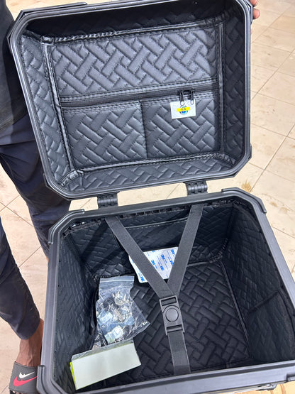 BS Auto 45L Aluminium Top Box – Black & Silver | Waterproof, Secure, Touring Luggage Case