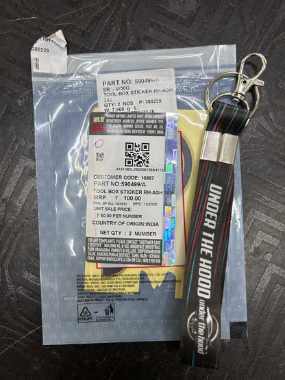 590499/A Royal Enfield – Tool Box Sticker RH (Ash 350) for Classic 350 UCE Toolbox Models (Right Side) | Genuine OEM