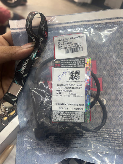 Royal Enfield RAC00053/F – OEM USB Charger (Handlebar) for Classic 350 Reborn, Meteor, Bullet 350, Hunter 350 J-Series & Retrofit Upgrade for Older Models