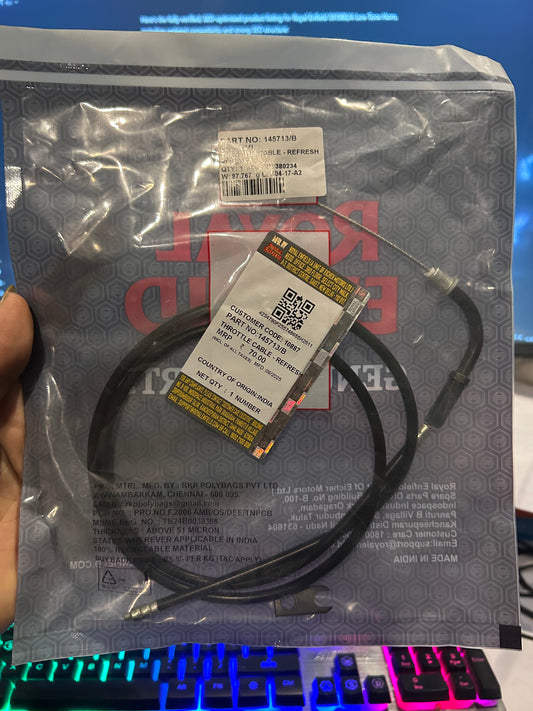 Royal Enfield 145713/B – Genuine Throttle Cable (Bend Type) for Electra & Standard 350/500 – 5-Speed Models