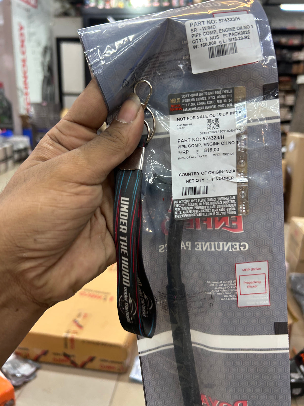 Royal Enfield Himalayan 411 & Scram 411 Genuine Engine Oil Pipe No. 1 | 574323/H