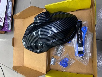 Carbon-Fiber-Look Rear Tyre Hugger – Blue Gold Red Black Brackets