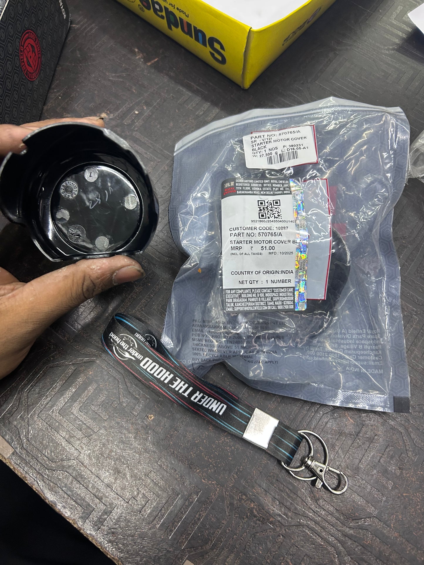 570765/A – Starter Motor Cover (Black) for Classic 350 (UCE) & Thunderbird 350/350X (UCE) – Genuine Royal Enfield