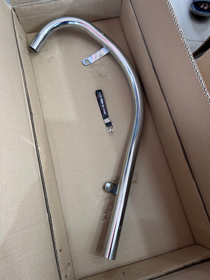 Royal Enfield 144055 – Exhaust Pipe Std Plated (Bend Pipe) for Old Bullet 350 / Deluxe / Machismo / Campus / Electra 4S–5S (Cast-Iron 350 Only)