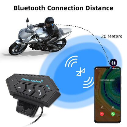 BT12 On-Ear Helmet Wireless Dual Earphone Bluetooth Calling and Music with Mic, (Support iOS & Andriod) Headset Compatible with Almost All Kinds of Helmets
