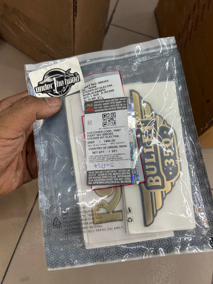 Royal Enfield 888365 Sticker Kit Gold Electra for Bullet 350 / Electra – Genuine OEM Decal Set