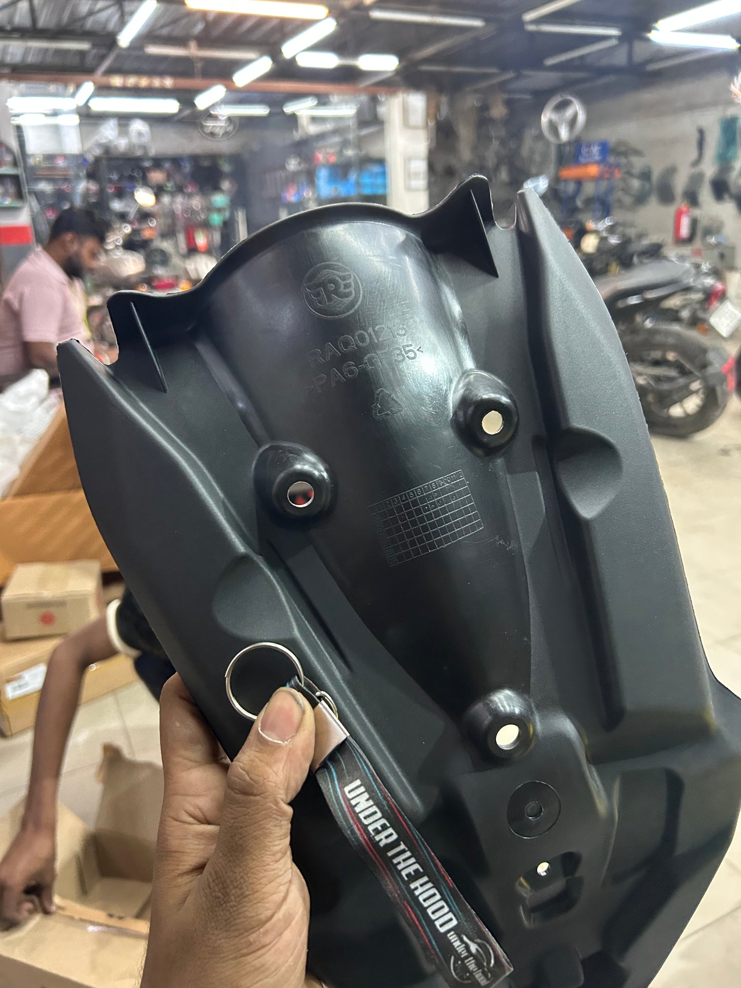 Royal Enfield KXA00494 – Black Rear Mudguard Extender for Guerrilla 450 – Genuine GMA Accessory