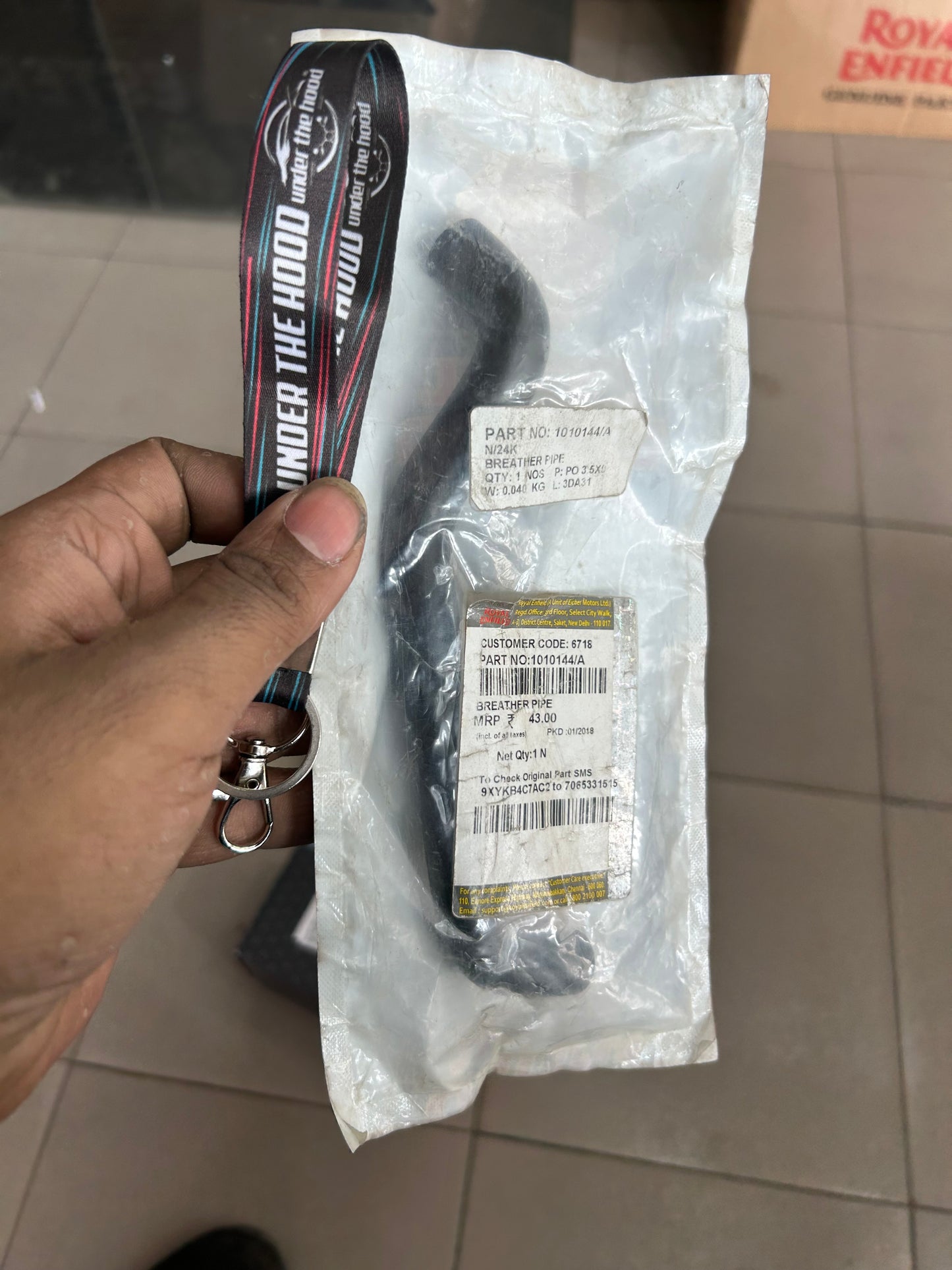 1010144/A Royal Enfield Breather Pipe for Continental GT 535 (Euro 4) | Genuine OEM
